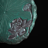 Maxbell Chinese Tea Serving Tray Lotus Pattern Multiuse for Parties Family Household