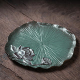 Maxbell Chinese Tea Serving Tray Lotus Pattern Multiuse for Parties Family Household