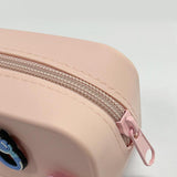 Maxbell DIY Silicone Pencil Case Waterproof Makeup Pouch for Children Women Students Pink