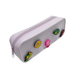 Maxbell DIY Silicone Pencil Case Waterproof Makeup Pouch for Children Women Students Violet