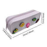 Maxbell DIY Silicone Pencil Case Waterproof Makeup Pouch for Children Women Students Violet