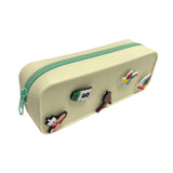 Maxbell DIY Silicone Pencil Case Waterproof Makeup Pouch for Children Women Students Yellow