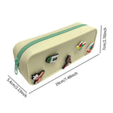 Maxbell DIY Silicone Pencil Case Waterproof Makeup Pouch for Children Women Students Yellow