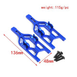 Maxbell 2Pcs 1/8 Scale RC Car Upgrades Part Premium Front Rear Lower Suspension Arms Blue