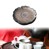Maxbell Tea Tray Lotus Shape Decorative Tray Ceramic Tea Serving Tray for Home Decor Gilded