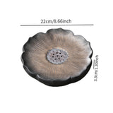 Maxbell Tea Tray Lotus Shape Decorative Tray Ceramic Tea Serving Tray for Home Decor Gilded