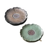 Maxbell Tea Tray Lotus Shape Decorative Tray Ceramic Tea Serving Tray for Home Decor Gilded