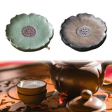 Maxbell Tea Tray Lotus Shape Decorative Tray Ceramic Tea Serving Tray for Home Decor Gilded