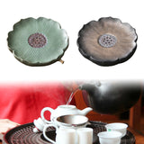 Maxbell Tea Tray Lotus Shape Decorative Tray Ceramic Tea Serving Tray for Home Decor Gilded