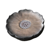 Maxbell Tea Tray Lotus Shape Decorative Tray Ceramic Tea Serving Tray for Home Decor Gilded
