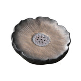 Maxbell Tea Tray Lotus Shape Decorative Tray Ceramic Tea Serving Tray for Home Decor Gilded
