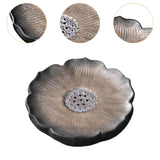 Maxbell Tea Tray Lotus Shape Decorative Tray Ceramic Tea Serving Tray for Home Decor Gilded