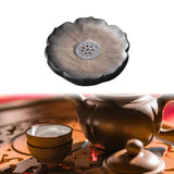 Maxbell Tea Tray Lotus Shape Decorative Tray Ceramic Tea Serving Tray for Home Decor Gilded