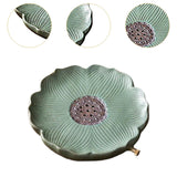Maxbell Tea Tray Lotus Shape Decorative Tray Ceramic Tea Serving Tray for Home Decor green