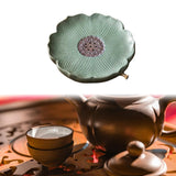 Maxbell Tea Tray Lotus Shape Decorative Tray Ceramic Tea Serving Tray for Home Decor green