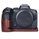 Maxbell Vintage Leather Camera Base Camera Protective Cover for R5 or R6 Brown