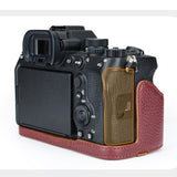 Maxbell Vintage Leather Camera Base Camera Protective Cover for R5 or R6 Brown
