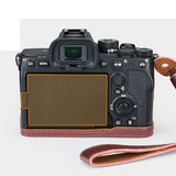 Maxbell Vintage Leather Camera Base Camera Protective Cover for R5 or R6 Brown