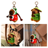 Capybara Keychain Gift Soft Cute Car Keychain for Kids Adults Family Friends Red