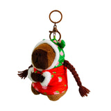 Capybara Keychain Gift Soft Cute Car Keychain for Kids Adults Family Friends Red