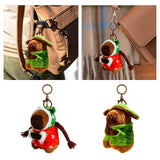 Capybara Keychain Gift Soft Cute Car Keychain for Kids Adults Family Friends Red