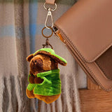 Capybara Keychain Gift Soft Cute Car Keychain for Kids Adults Family Friends Green