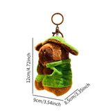 Capybara Keychain Gift Soft Cute Car Keychain for Kids Adults Family Friends Green