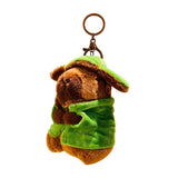 Capybara Keychain Gift Soft Cute Car Keychain for Kids Adults Family Friends Green