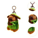 Capybara Keychain Gift Soft Cute Car Keychain for Kids Adults Family Friends Green