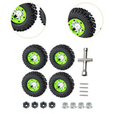 Maxbell 4 Pieces RC Crawler Tires Soft Tire Wheels for 12423 12428 for RC 1/12 Scale