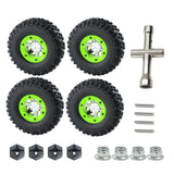 Maxbell 4 Pieces RC Crawler Tires Soft Tire Wheels for 12423 12428 for RC 1/12 Scale