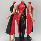 Maxbell 1/6 Scale Female Cheongsam Easy to Use Miniature Clothing for Action Figures