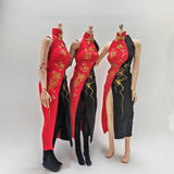 Maxbell 1/6 Scale Female Cheongsam Easy to Use Miniature Clothing for Action Figures