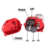 Maxbell 1/12 RC Car Gearbox Sturdy Metal Transmission Gearbox for LC79 Truck Vehicle Red