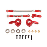 Maxbell RC Steering Linkage Set DIY Assembly RC Steering Components for 99S D96 1:12 Red