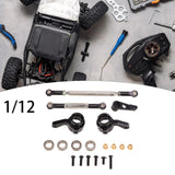 Maxbell RC Steering Linkage Set DIY Assembly RC Steering Components for 99S D96 1:12 Black
