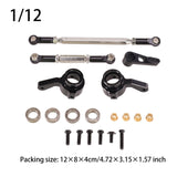 Maxbell RC Steering Linkage Set DIY Assembly RC Steering Components for 99S D96 1:12 Black