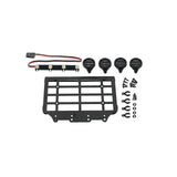 Roof Rack Luggage Carrier with LED Light Metal for MN 82 1/12 RC Crawler Car round light