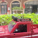 Roof Rack Luggage Carrier with LED Light Metal for MN 82 1/12 RC Crawler Car round light