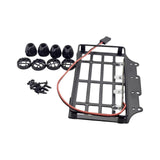 Roof Rack Luggage Carrier with LED Light Metal for MN 82 1/12 RC Crawler Car round light