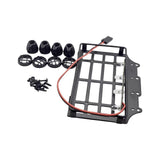 Roof Rack Luggage Carrier with LED Light Metal for MN 82 1/12 RC Crawler Car round light