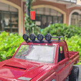 Roof Rack Luggage Carrier with LED Light Metal for MN 82 1/12 RC Crawler Car round light