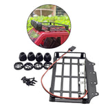 Roof Rack Luggage Carrier with LED Light Metal for MN 82 1/12 RC Crawler Car round light