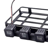 Maxbell Roof Rack Luggage Carrier with LED Light Metal for MN 82 1/12 RC Crawler Car square light