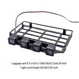 Maxbell Roof Rack Luggage Carrier with LED Light Metal for MN 82 1/12 RC Crawler Car square light