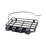 Maxbell Roof Rack Luggage Carrier with LED Light Metal for MN 82 1/12 RC Crawler Car square light