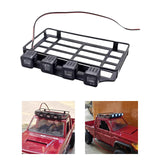 Maxbell Roof Rack Luggage Carrier with LED Light Metal for MN 82 1/12 RC Crawler Car square light