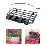 Maxbell Roof Rack Luggage Carrier with LED Light Metal for MN 82 1/12 RC Crawler Car square light