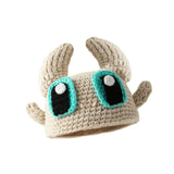 Anime Knitted Hat Cute Girls Character Knitted Cap for Street Walking Hiking White