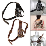 Maxbell Back Sword Shoulder Frog PU Hanger Medieval for Viking Renaissance Adult Men Black